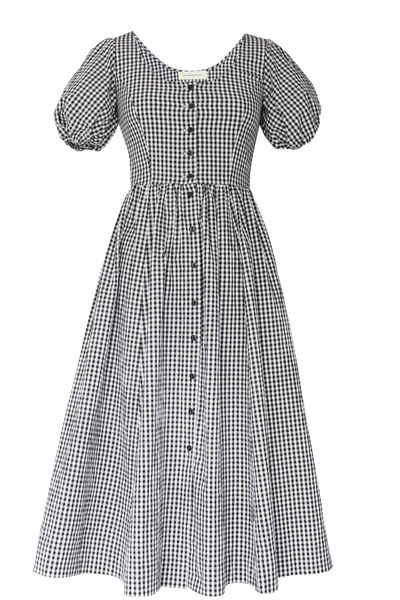 black and white gingham dress